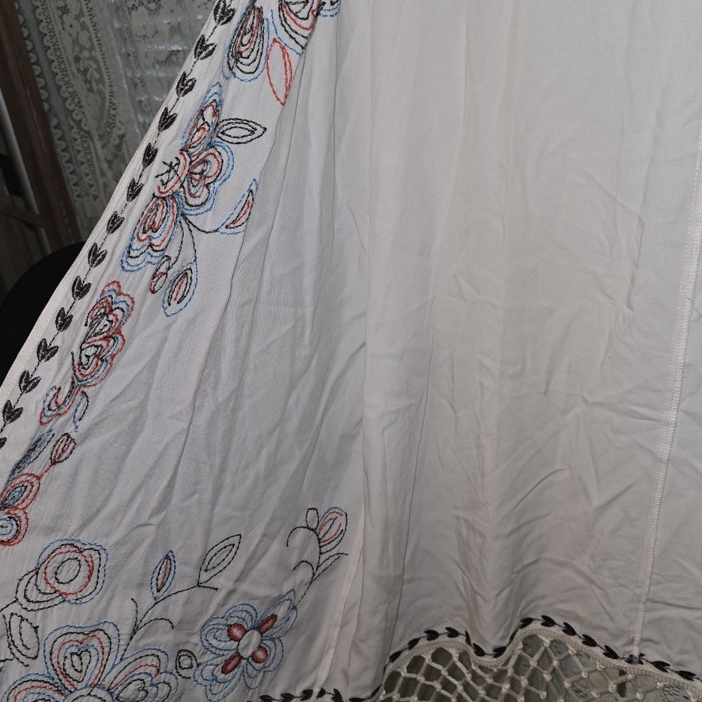 Ariat Embroidered Western White Kimono With Fringe Womens XXL - Picture 7 of 10